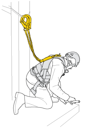 Страховочная система с использованием страховочного стропа